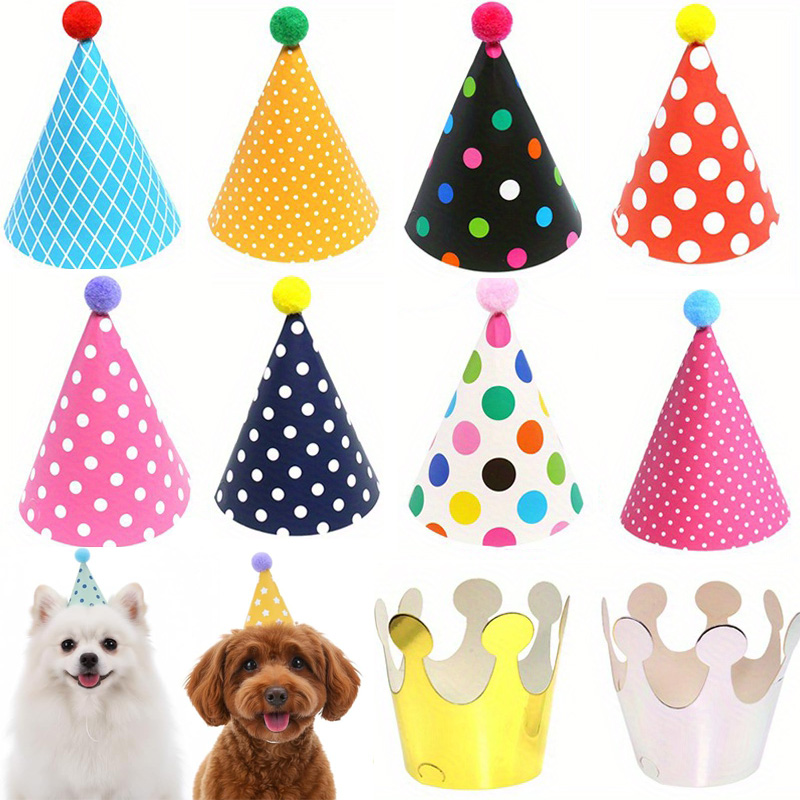 Party Hat Cone - 11 個のカラフルなミニパーティーハット、ぬいぐるみ用、ペット用、人形、犬、猫、ウサギ、子犬、ペットのおもちゃ用の誕生日帽子の詰め合わせ