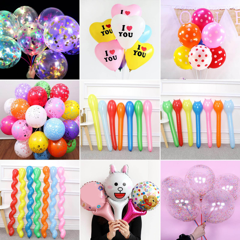 漫画の動物のアヒル、ウサギ、ヘリウム風船、ガスポンプは付属し - Balloon Pump Hand のレビューと価格
