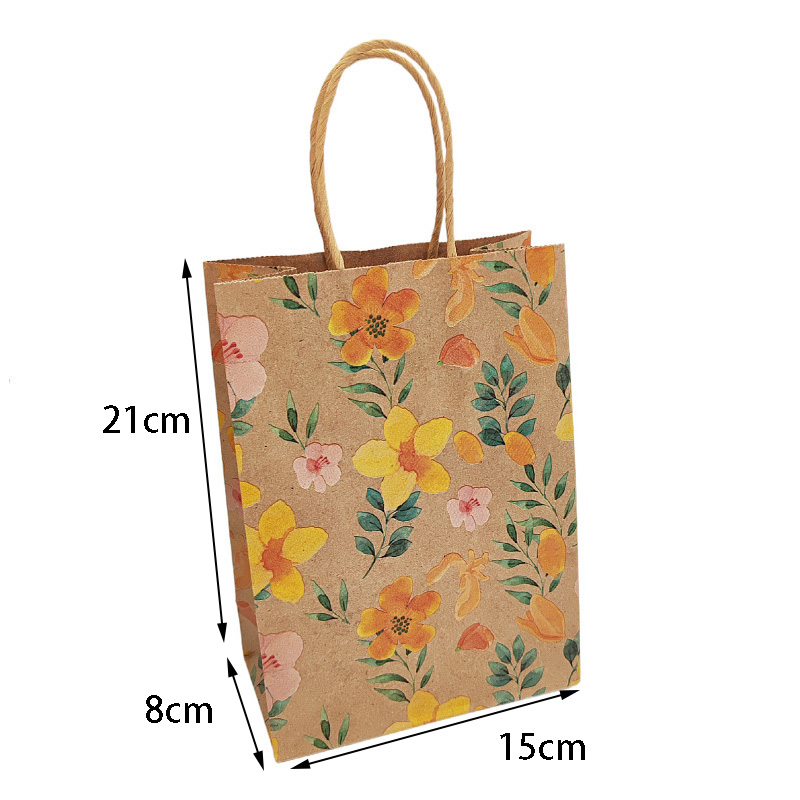 クラフト紙の花のギフトバッグ,ハンドルのラッピング,結婚式の - Event Party Shop のレビューと価格
