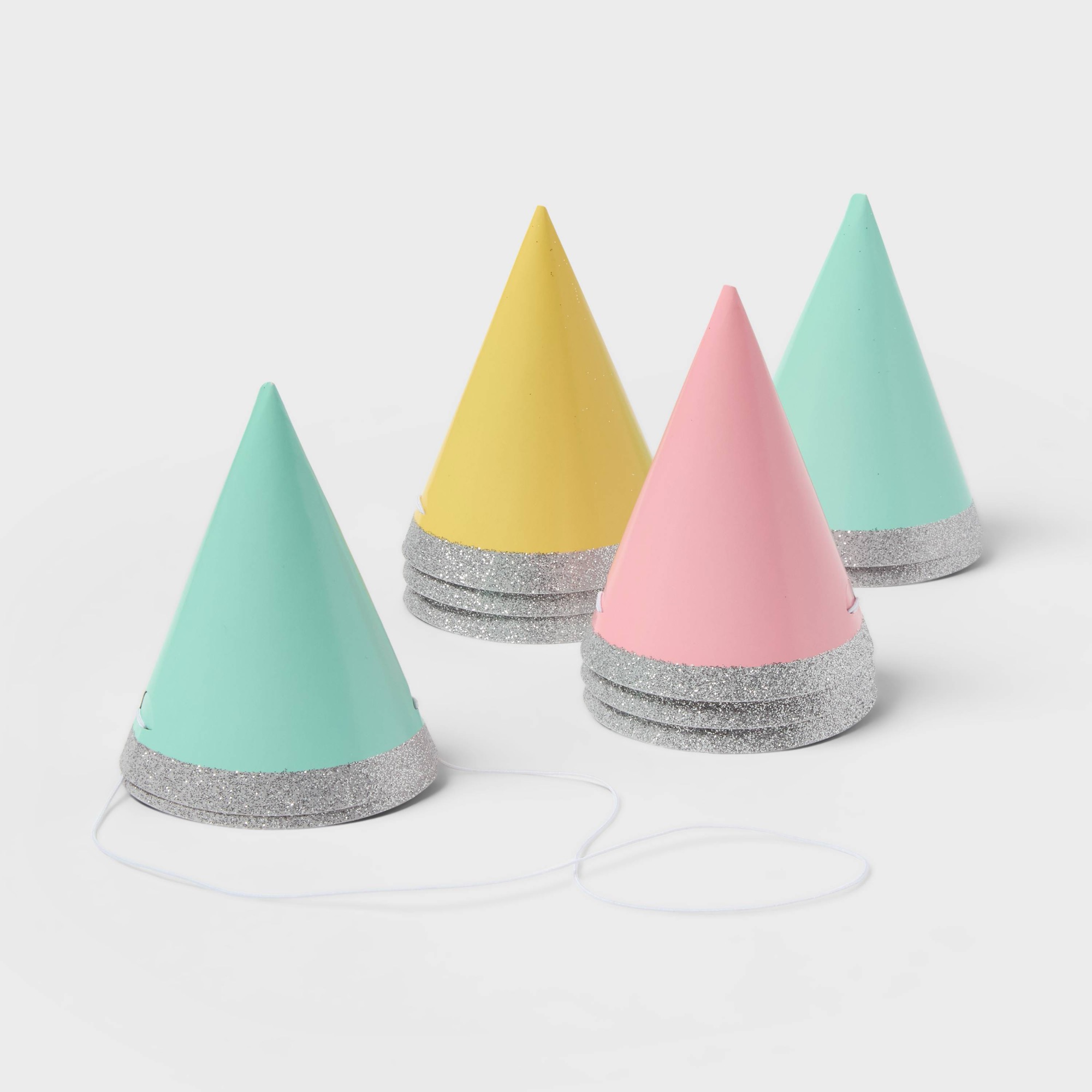 10個入り 4インチ ミニグリッターパーティーハット パステ - Party Hat Cone のレビューと価格