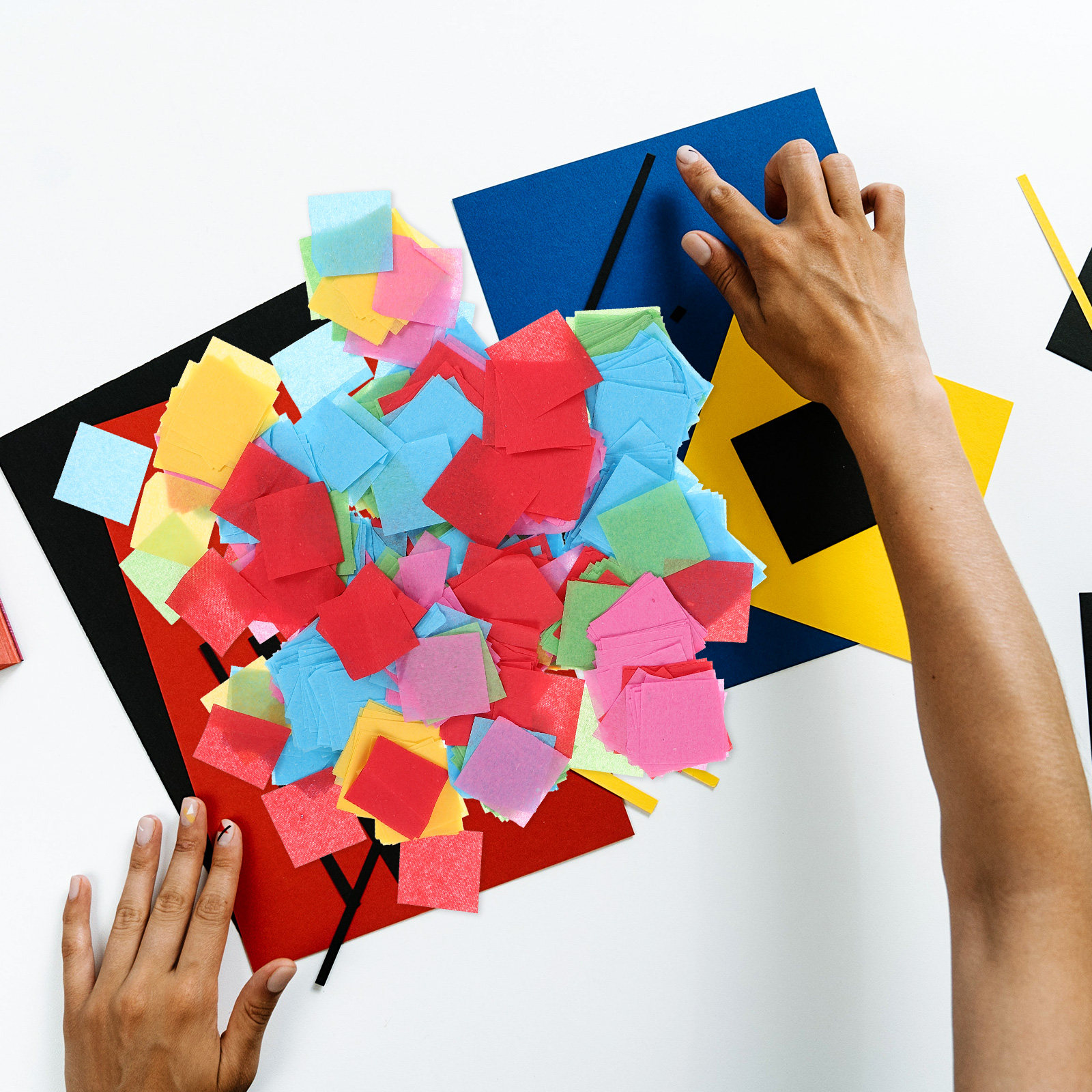 ティッシュペーパーの正方形、薄いモザイク、軽量DIY素材、ク - Papercraft Supply Confetti のレビューと価格