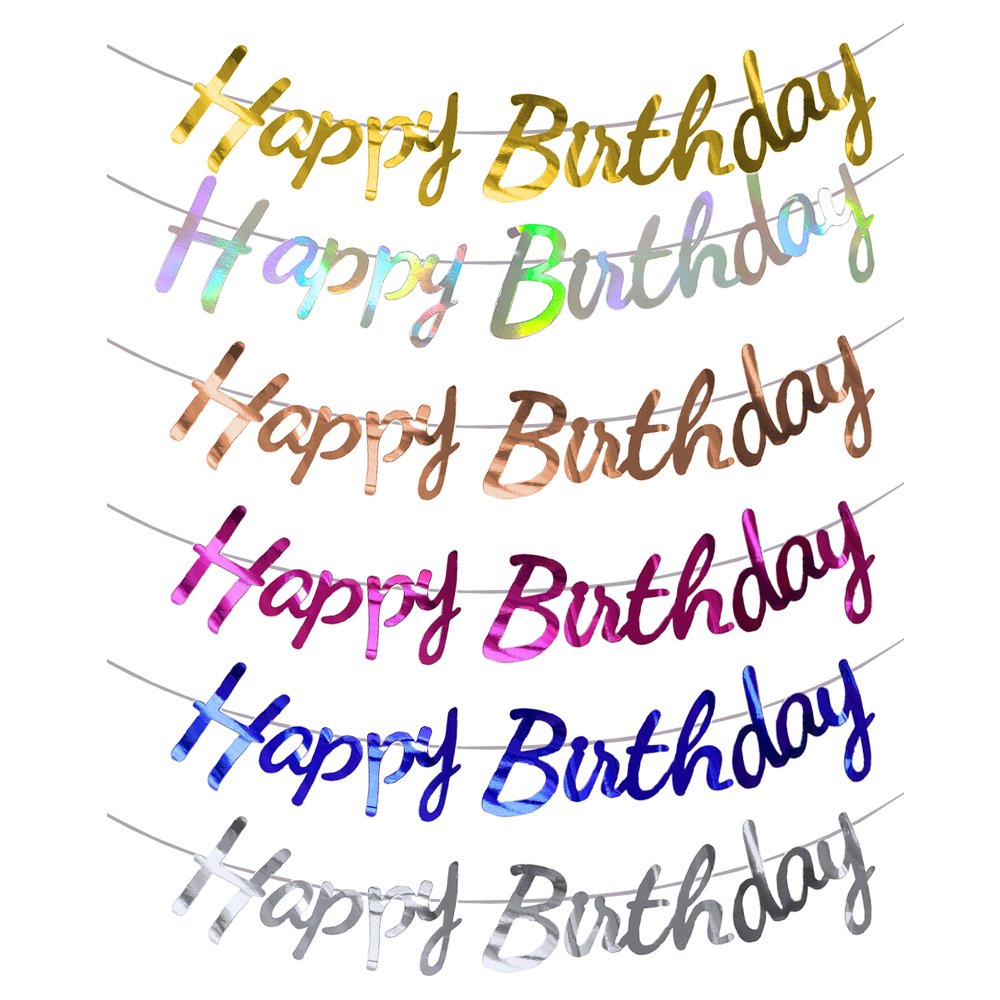 ハッピーバースデーバナー ゴールド シルバー 誕生日 吊り下 - Party Banner Gold のレビューと価格