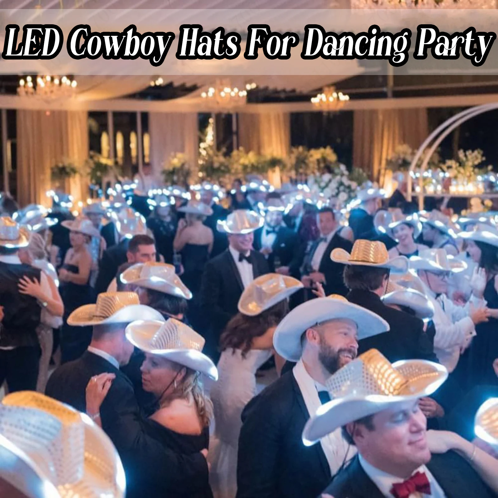 4/6/8/10/12/16個入り LEDカウボーイハット  - Party Hat Cone のレビューと価格