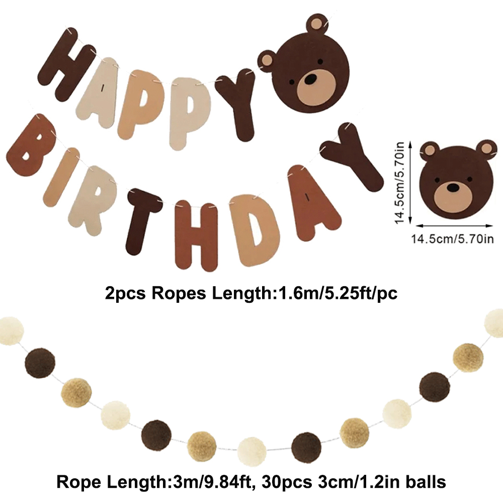 かわいいクマの形をした子供の誕生日バナー,不織布,ボール,ベ - Party Hat Cone のレビューと価格