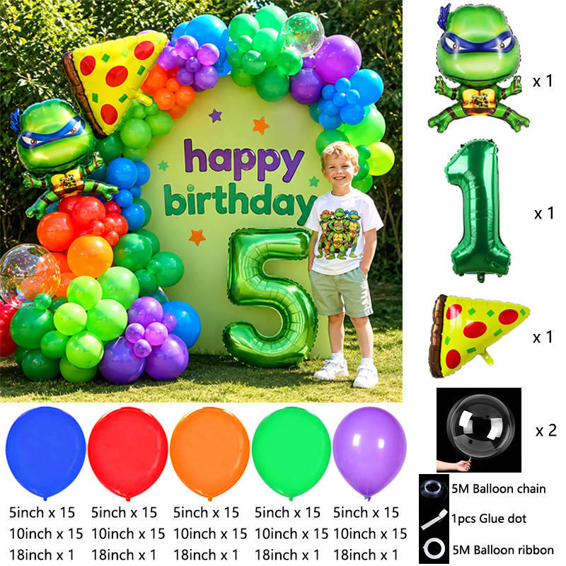 子供パーティー用ニンジャタートルズバルーンアーチブーケ、誕生 - Balloon Arch Kit のレビューと価格