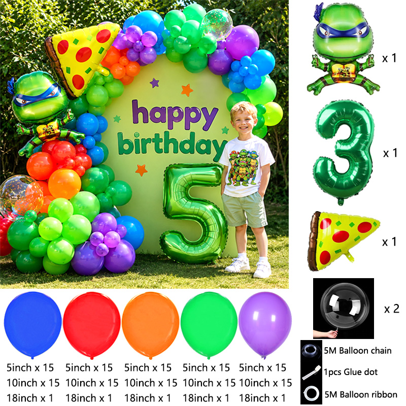 子供パーティー用ニンジャタートルズバルーンアーチブーケ、誕生 - Balloon Arch Kit のレビューと価格