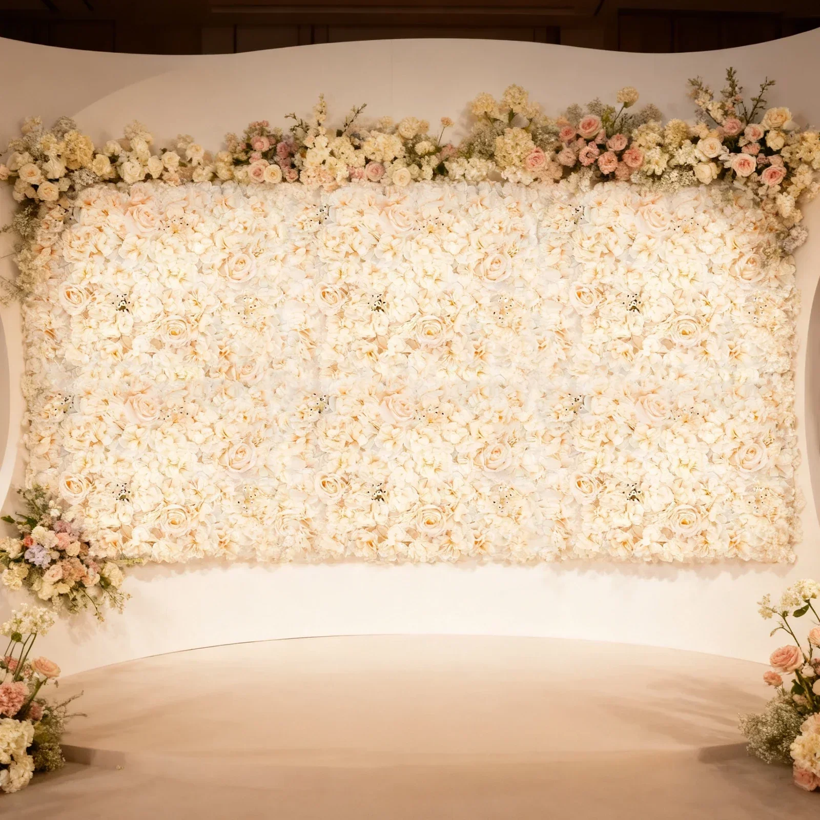 6 個 60*40 センチメートル造花壁パネル、シャンパンロ - Flower Wall Panel のレビューと価格